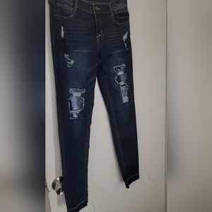 Arizona Jean Co skinny girls blue skinny ripped size 16 free shipping